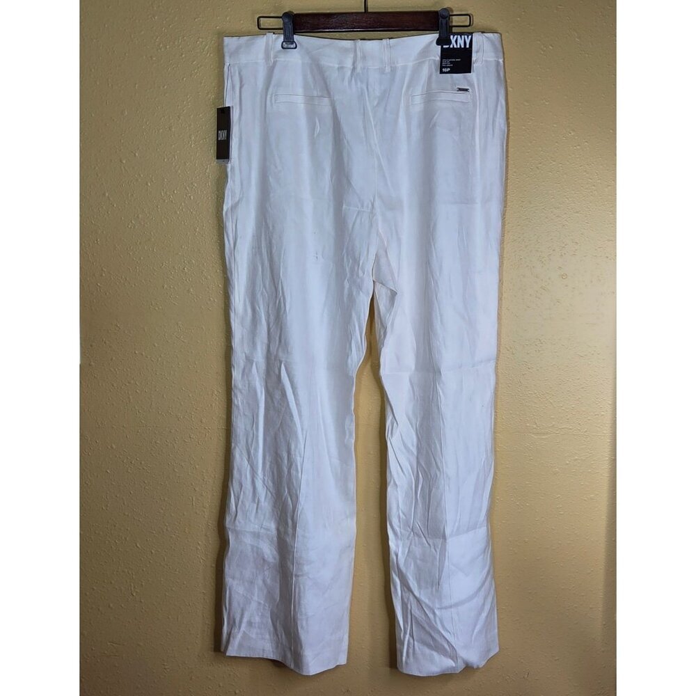 Dkny Petite Mid-Rise Straight Slim Bootcut Career Pants - Ivory - Picture 2 of 8